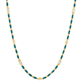 Dorsey - ENAMEL MOISSANITE NECKLACE IN SARCELLE, 18K GOLD VERMEIL