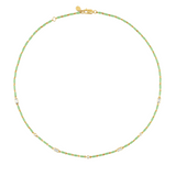 Dorsey - ENAMEL MOISSANITE NECKLACE IN SAUGE, 18K GOLD VERMEIL
