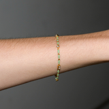 Dorsey - ENAMEL MOISSANITE BRACELET IN SAUGE, 18K GOLD VERMEIL