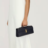 SAVETTE - Slim Symmetry Pochette in Black Grained Leather