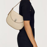 SAVETTE - Small Tondo Hobo in Bone Leather