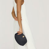 SAVETTE - Tondo Chain Crossbody in Black Leather