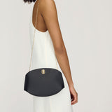 SAVETTE - Tondo Chain Crossbody in Black Leather