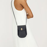 SAVETTE - Tondo Pouch in Black Leather