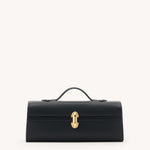 front view of the Slim Symmetry Pochette handbag in Black leather 