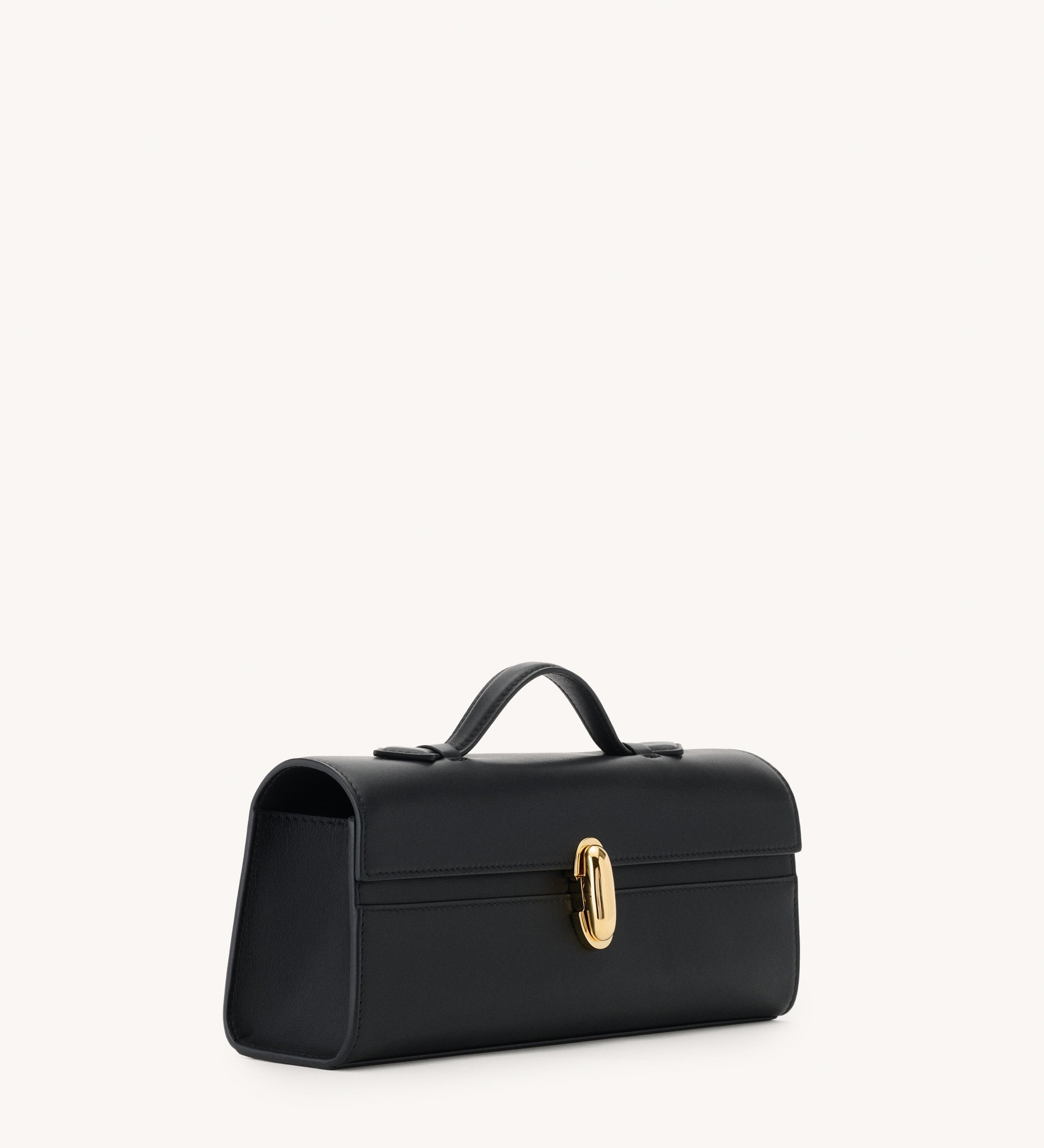 side view of the Slim Symmetry Pochette handbag in Black Leather 