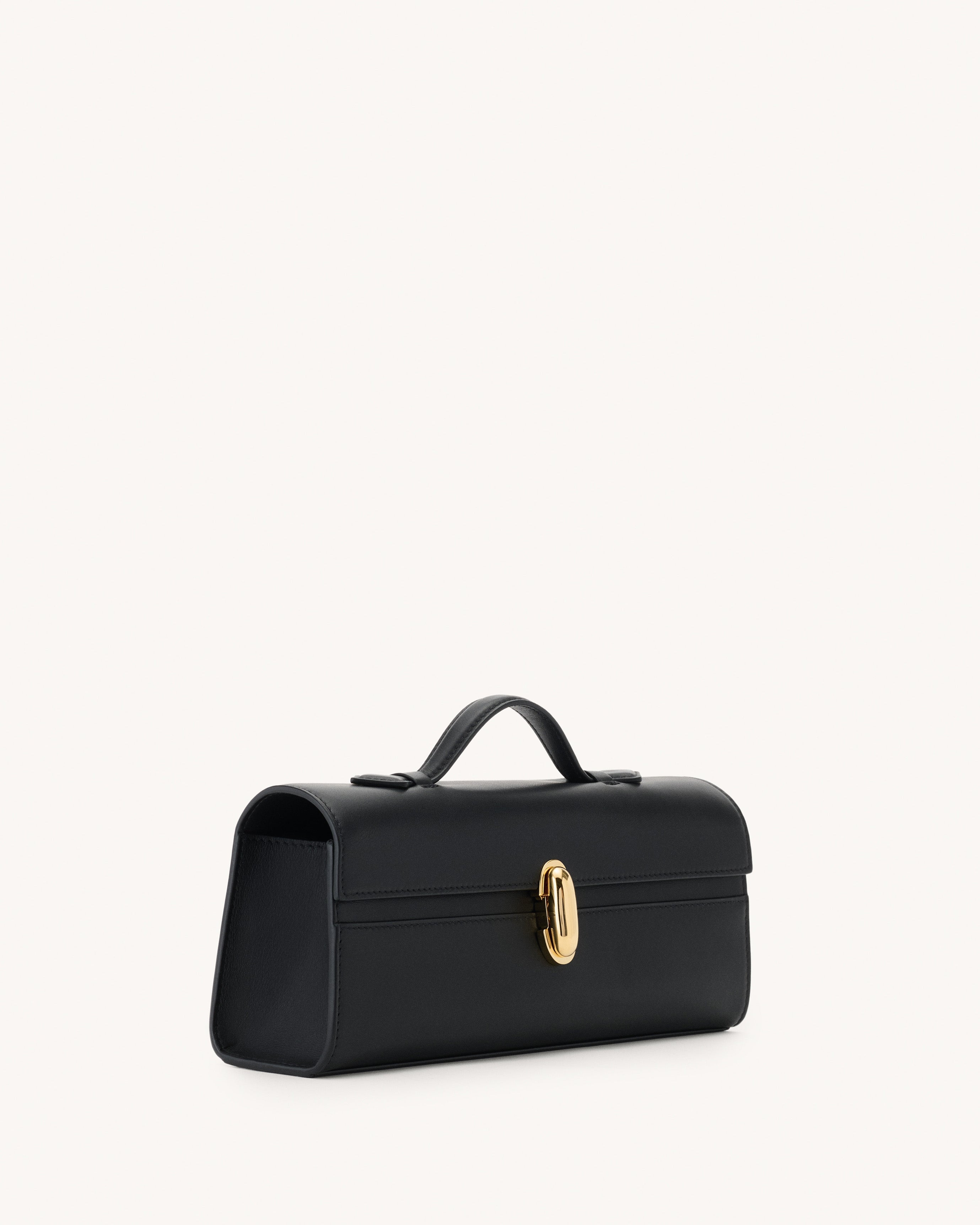 side view of the Slim Symmetry Pochette handbag in Black Leather 