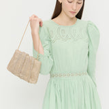 Loeffler Randall - Serena Gold Diamanté Gathered Clutch