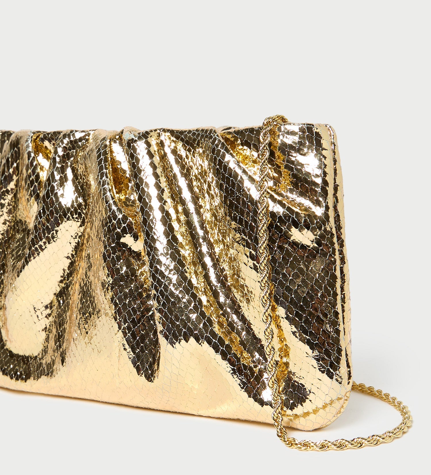 Loeffler Randall - Serena Gold Snake Gathered Clutch