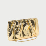 Loeffler Randall - Serena Gold Snake Gathered Clutch