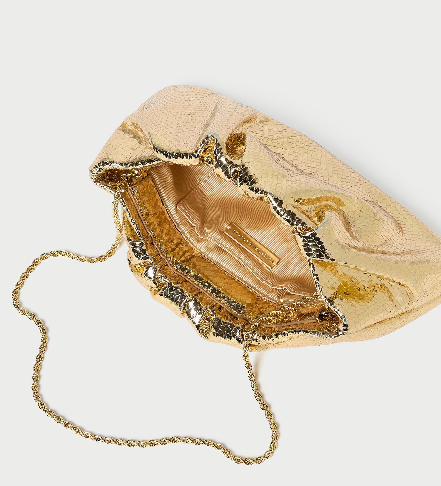 Loeffler Randall - Serena Gold Snake Gathered Clutch