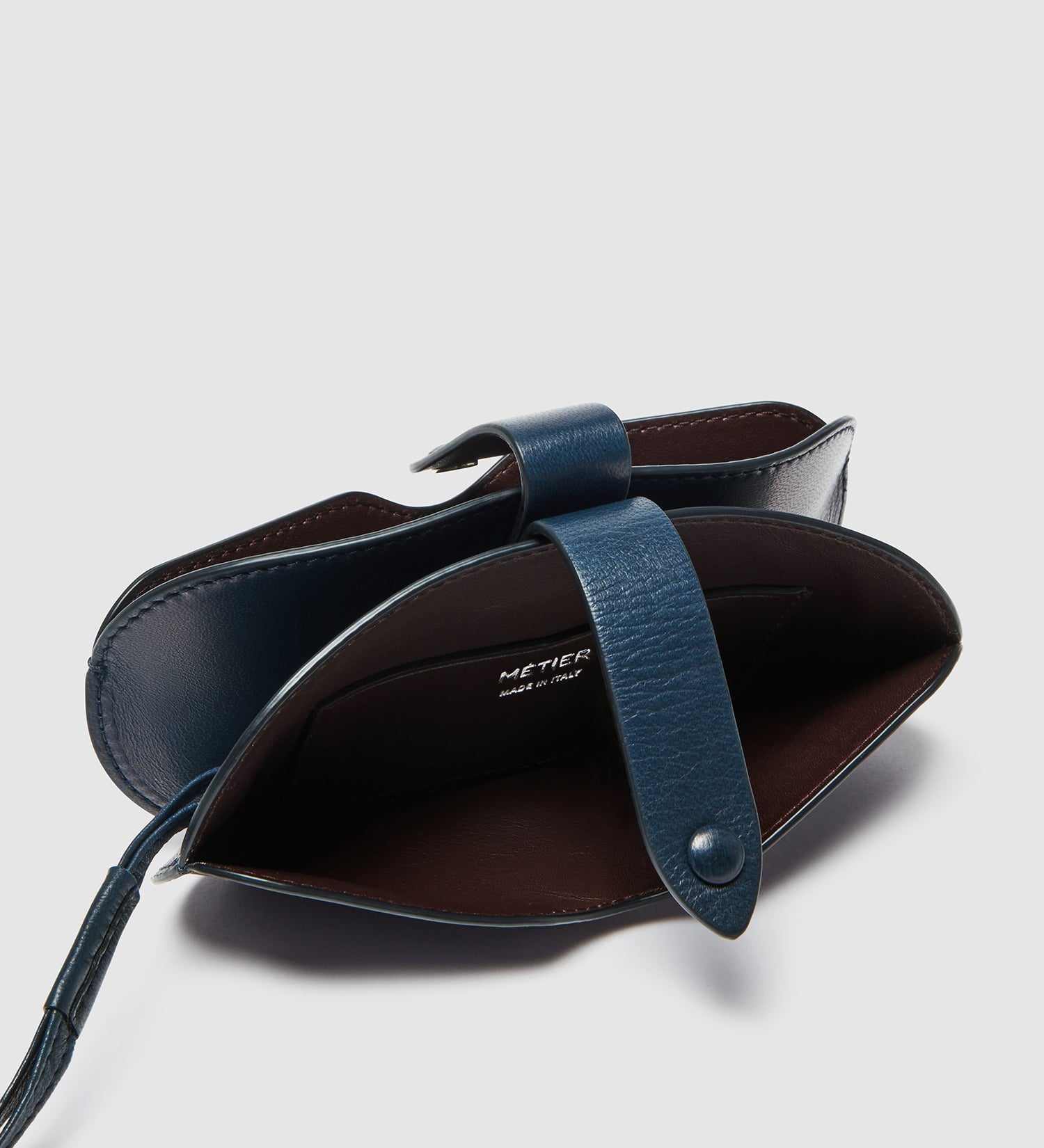 Metier - Glasses Case Double With Strap Buttery Nappa Sapphire