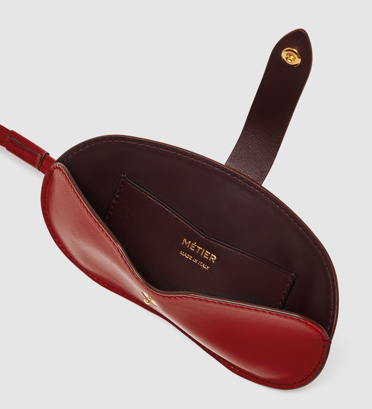 Metier - Glasses Case With Strap Buttery Nappa Pomodoro