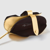 Metier - ISSIMO | Métier Glasses Case Double With Strap Metallic Calfskin Gold