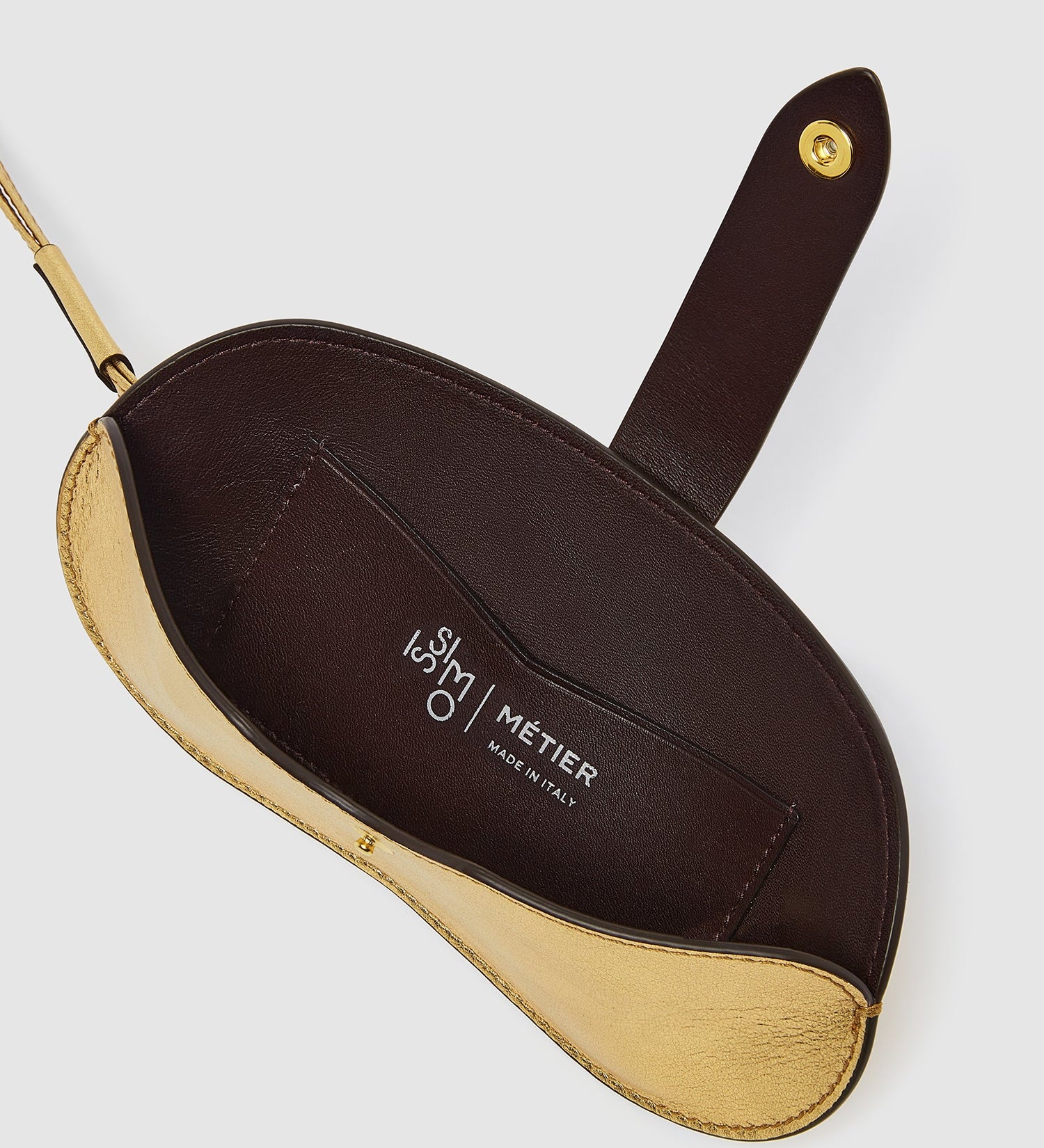 Metier - ISSIMO | Métier Glasses Case With Strap Metallic Calfskin Gold