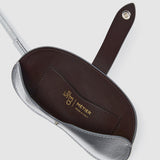 Metier - ISSIMO | Métier Glasses Case With Strap Metallic Calfskin Silver