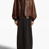 Khaite - Shellar Jacket in Classic Brown Leather