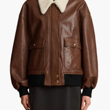Khaite - Shellar Jacket in Classic Brown Leather