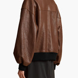 Khaite - Shellar Jacket in Classic Brown Leather
