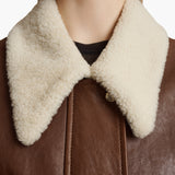 Khaite - Shellar Jacket in Classic Brown Leather