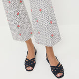 Loeffler Randall - Shelly Navy Suede Flat Sandal
