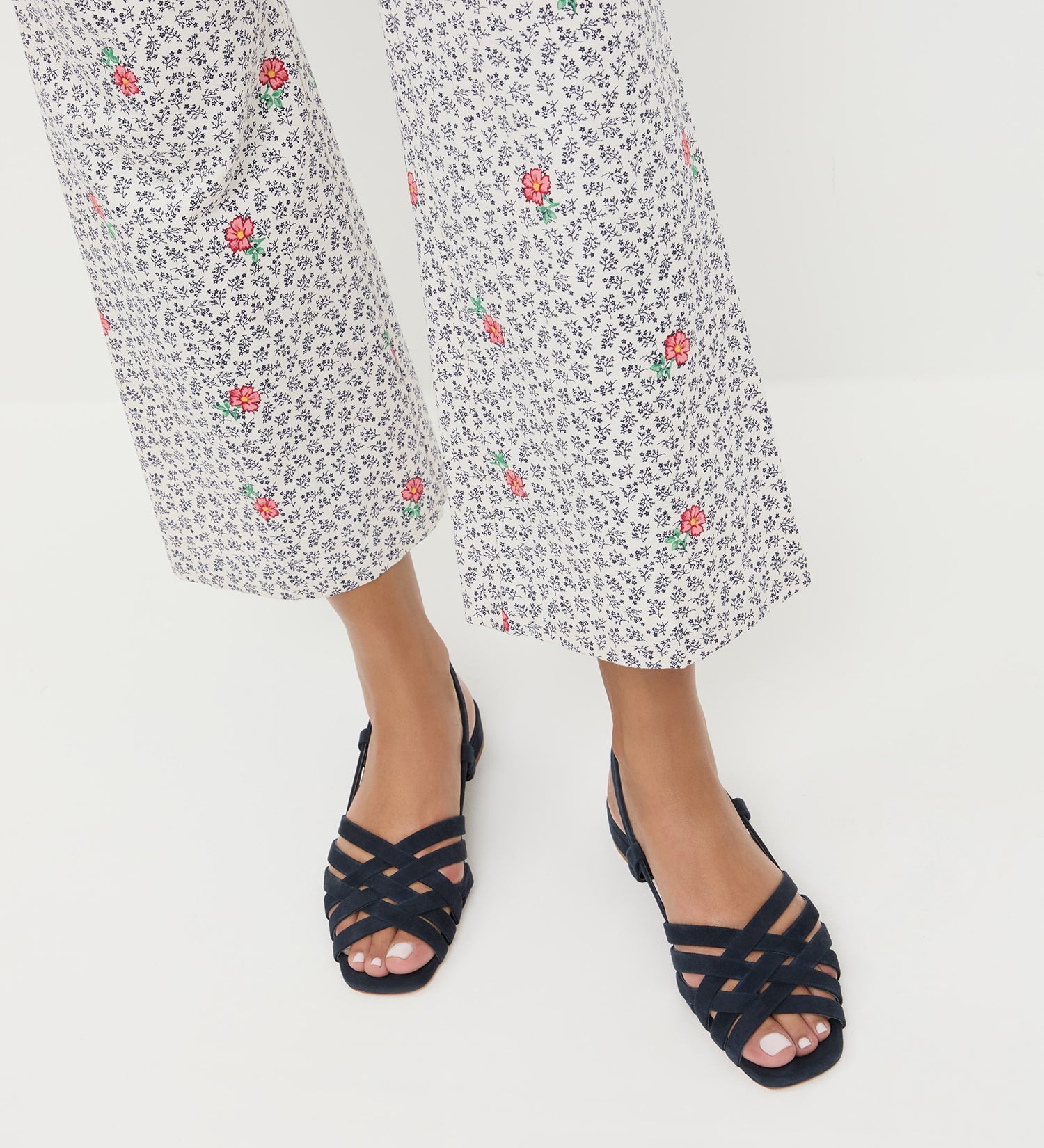 Loeffler Randall - Shelly Navy Suede Flat Sandal