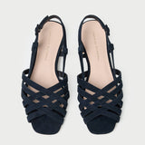 Loeffler Randall - Shelly Navy Suede Flat Sandal