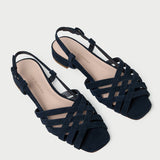 Loeffler Randall - Shelly Navy Suede Flat Sandal