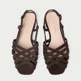 Loeffler Randall - Shelly Brown Suede Flat Sandal