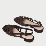 Loeffler Randall - Shelly Brown Suede Flat Sandal