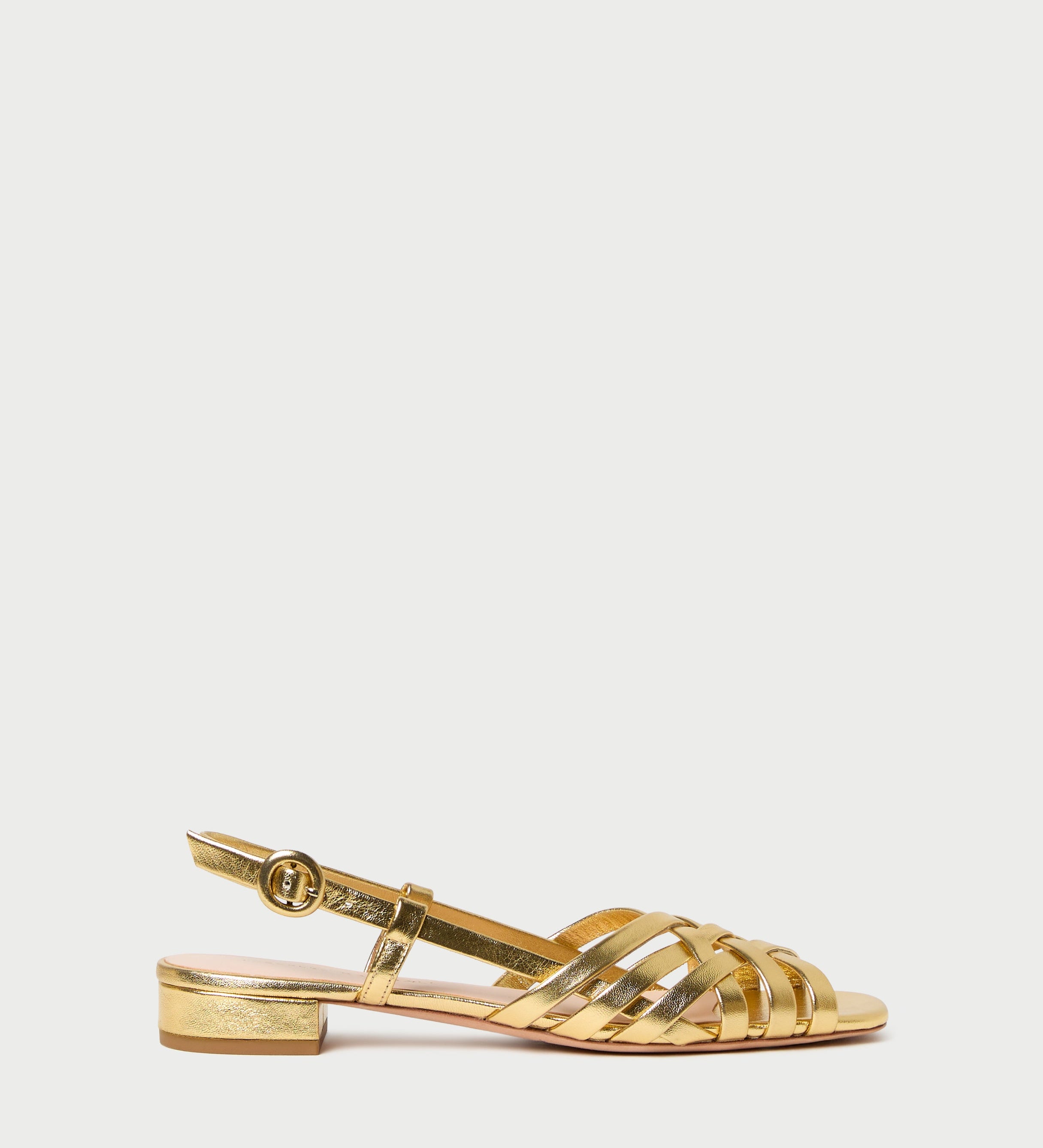 Loeffler Randall - Shelly Gold Leather Flat Sandal