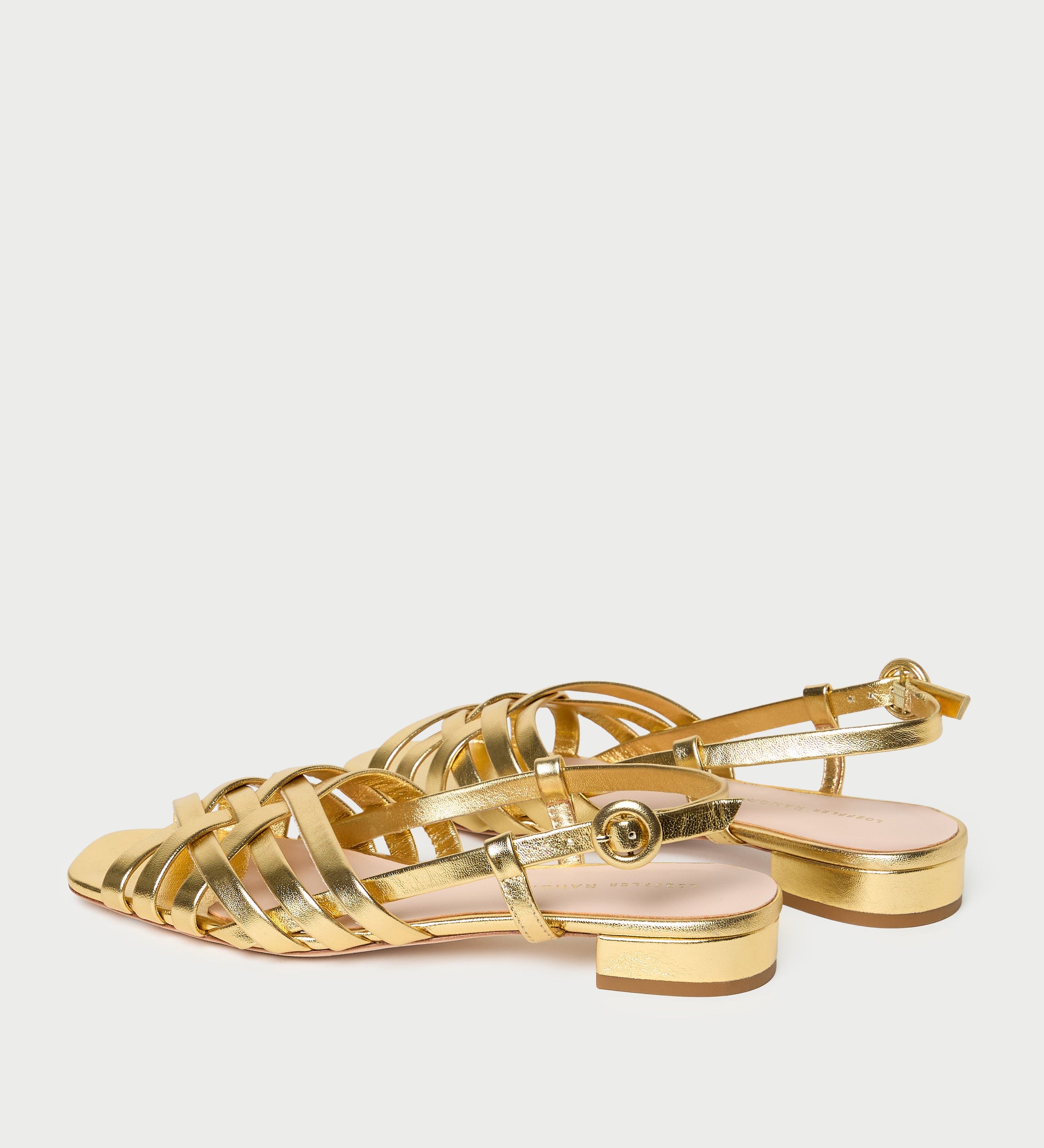Loeffler Randall - Shelly Gold Leather Flat Sandal
