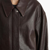 Khaite - Shelman Jacket in Dark Brown Leather