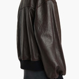 Khaite - Shelman Jacket in Dark Brown Leather