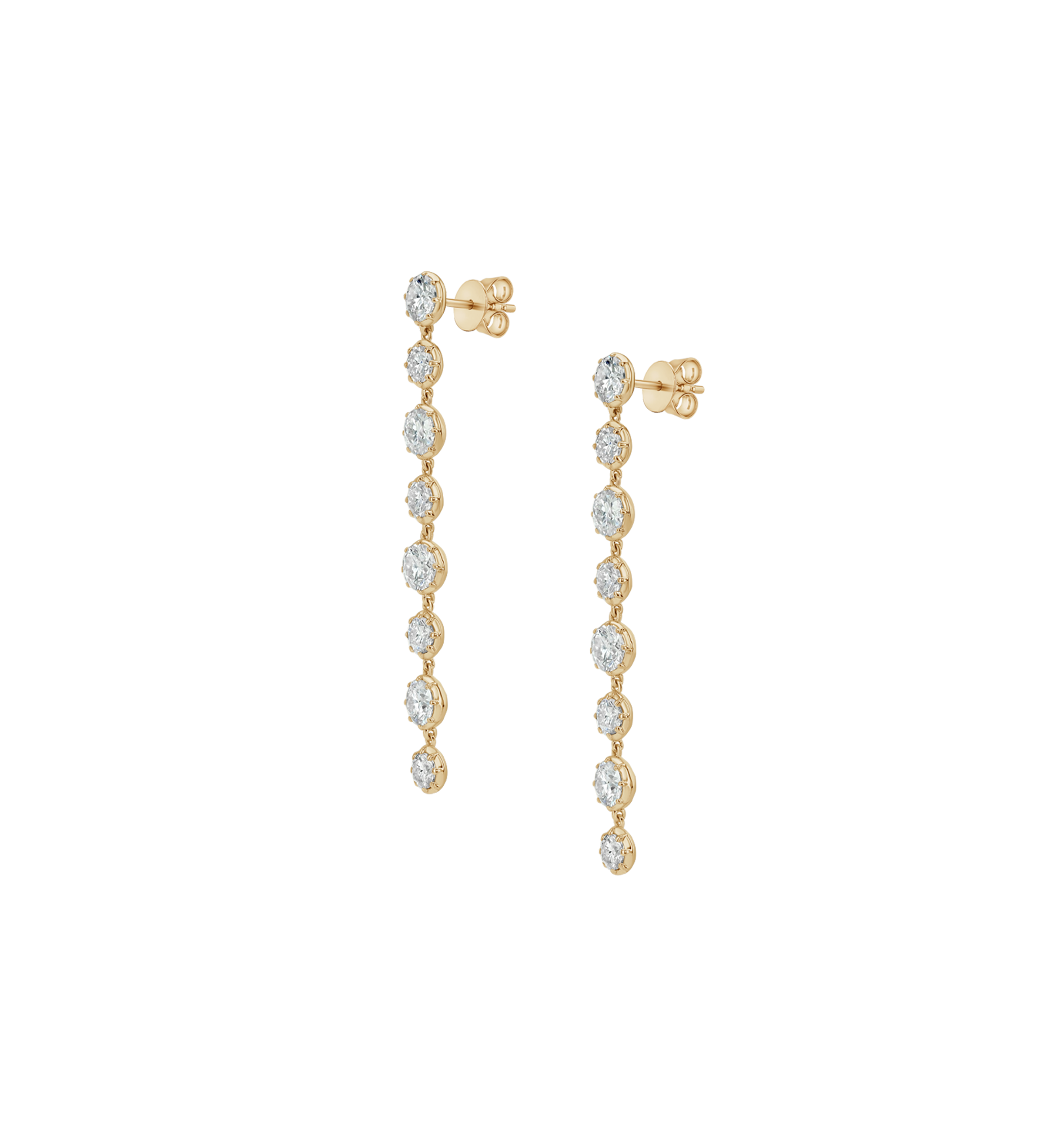 Dorsey - SHORT SYLVIE RIVIÈRE EARRINGS IN MOISSANITE, GOLD VERMEIL