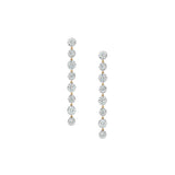 Dorsey - SHORT SYLVIE RIVIÈRE EARRINGS IN MOISSANITE, GOLD VERMEIL WITH WHITE RHODIUM BEZEL