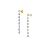 Dorsey - SHORT SYLVIE RIVIÈRE EARRINGS IN MOISSANITE, GOLD VERMEIL WITH WHITE RHODIUM BEZEL