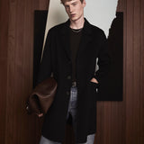 FRAME - Double Face Wool Overcoat -- Dark Navy