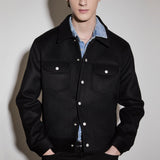 FRAME - Wool Trucker Jacket -- Black
