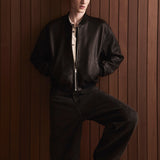 FRAME - Leather Bomber -- Black