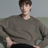 FRAME - Suede Patch Sweater -- Light Taupe