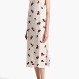 Khaite - Sicily Dress in Cream with Raspberry Print