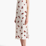 Khaite - Sicily Dress in Cream with Raspberry Print