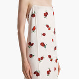 Khaite - Sicily Dress in Cream with Raspberry Print