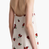 Khaite - Sicily Dress in Cream with Raspberry Print