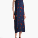 Khaite - Sicily Dress in Amethyst with Raspberry Print