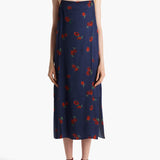 Khaite - Sicily Dress in Amethyst with Raspberry Print