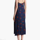 Khaite - Sicily Dress in Amethyst with Raspberry Print