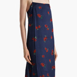 Khaite - Sicily Dress in Amethyst with Raspberry Print