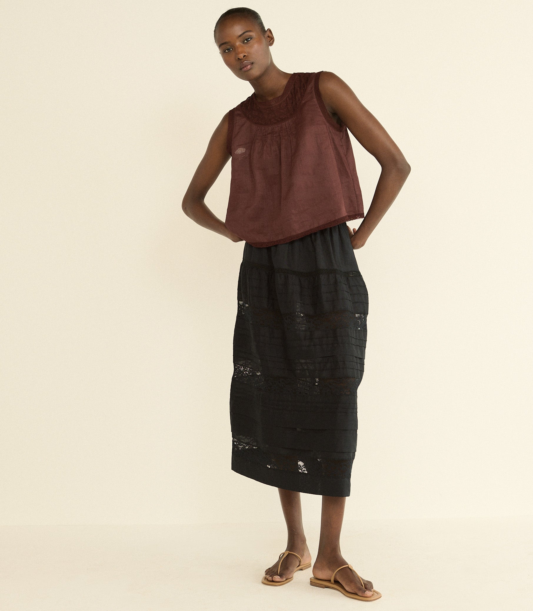 DOEN - SIDRA SKIRT - - BLACK